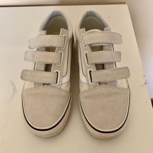 VANS Old School Velcro Shoes / Marshmallow Suede